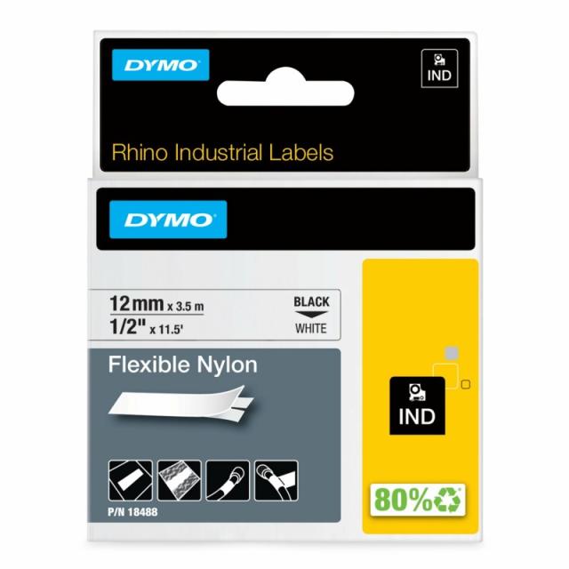 DYMO - Nylon flexible IND - 12 mm x 3,5 m BW