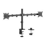 AISENS - Soporte de Mesa ECO Giratorio e Inclinable para Monitor/TV 9Kg (3 Pivotes, 2 Brazos) de 17-32, Negro