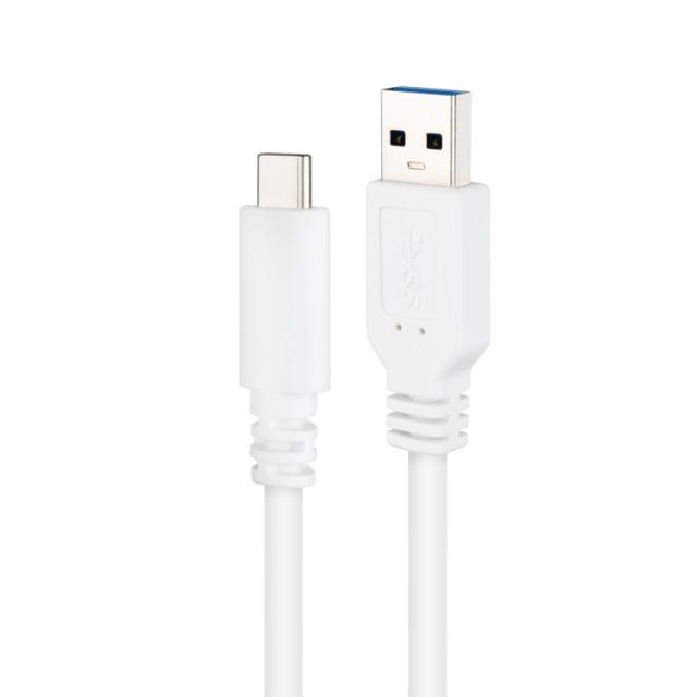 Nanocable - Cable USB 3.1, Gen2 10 Gbps 3A, tipo USB-C/M-A/M, Blanco, 0.5 m