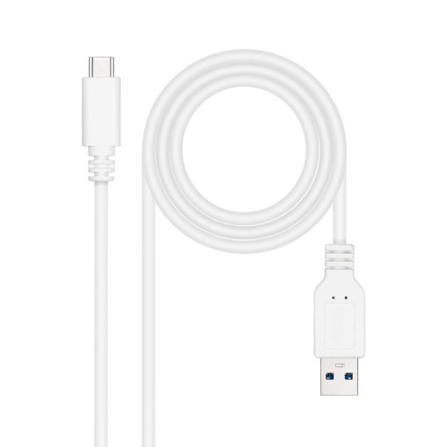 Nanocable - Cable USB 3.1, Gen2 10 Gbps 3A, tipo USB-C/M-A/M, Blanco, 0.5 m