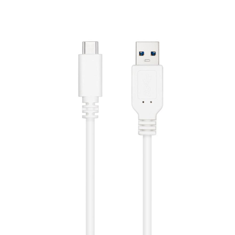 Nanocable - Cable USB 3.1, Gen2 10 Gbps 3A, tipo USB-C/M-A/M, Blanco, 2 m