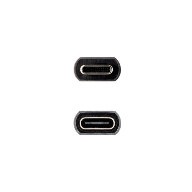Nanocable - Cable Prolongador USB-C 3.2 Gen2x2 20Gbps 3A, 4K/60Hz, USB-C/M-USB-C/H, Negro, 0.5 m