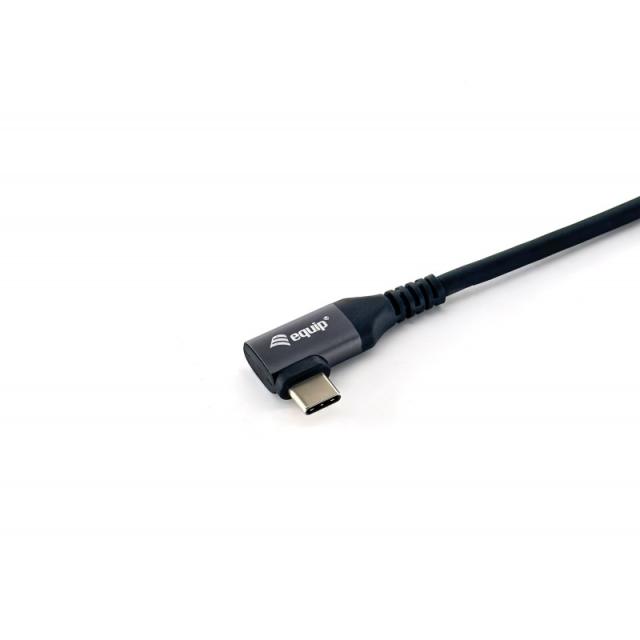 Equip - 128891 Cable USB 2.0 C a C en ángulo de 90°, M/M, 1,0 m, PD 100 W, negro