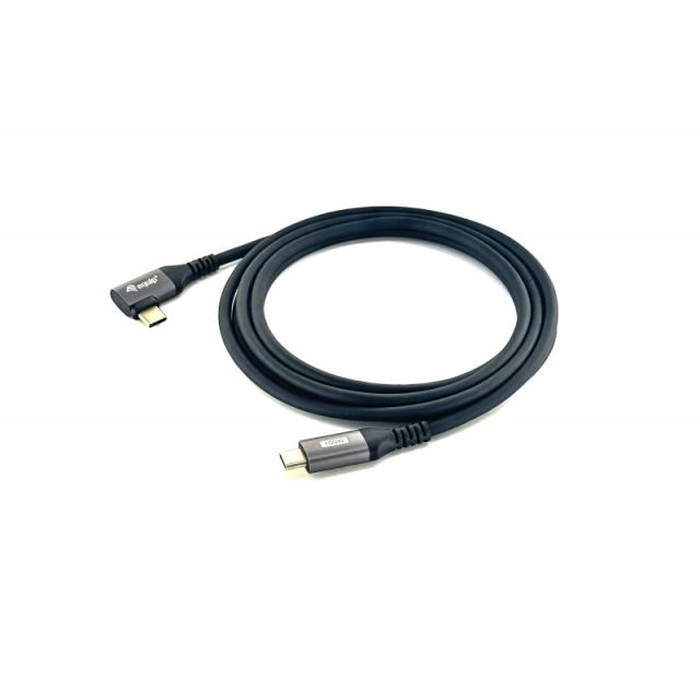 Equip - 128891 Cable USB 2.0 C a C en ángulo de 90°, M/M, 1,0 m, PD 100 W, negro