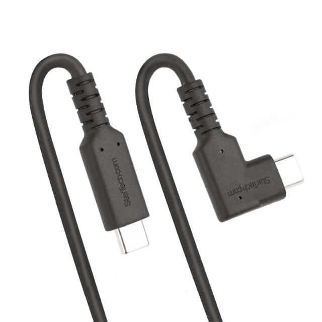 StarTech.com - Cable USB-C de 1m - Acodado - USB 10 Gbps - Entrega de Alimentación de 100W (5A) - Modo Alt. de DP 8K 60 Hz / 4K