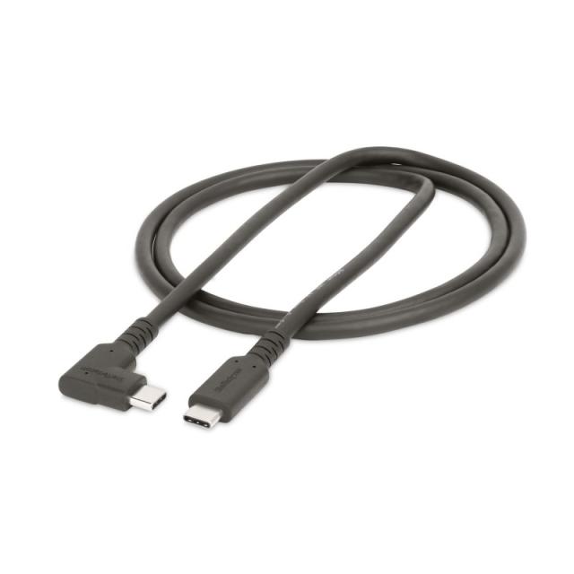 StarTech.com - Cable USB-C de 1m - Acodado - USB 10 Gbps - Entrega de Alimentación de 100W (5A) - Modo Alt. de DP 8K 60 Hz / 4K