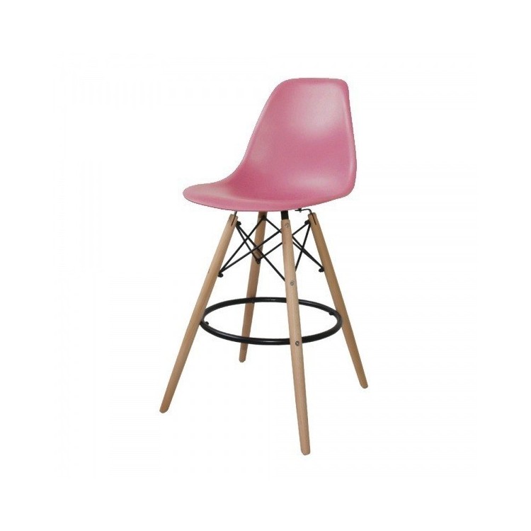Taburete TOWER, madera, abs rosa pink flúor