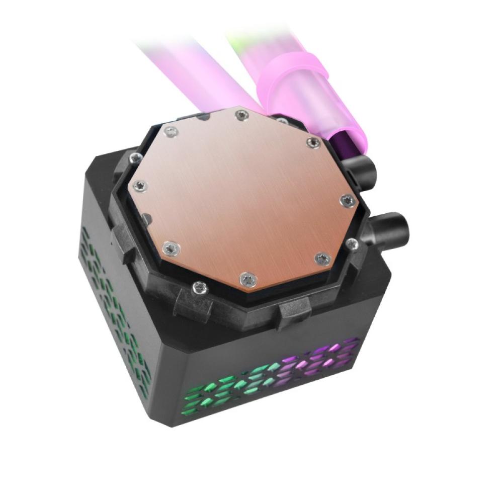 Mars Gaming - ML-ULTRA240 Negro, Refrigeración Líquida CPU, TDP 500W, Espejo Infinito, 2 Ventiladores Silenciosos FDB ARGB, Tubo