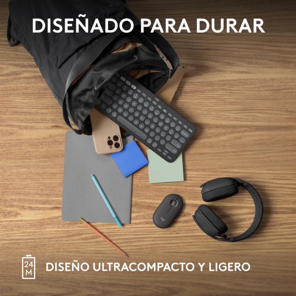 Logitech - 910-007015 ratón Viajes Ambidextro RF Wireless + Bluetooth Óptico 4000 DPI