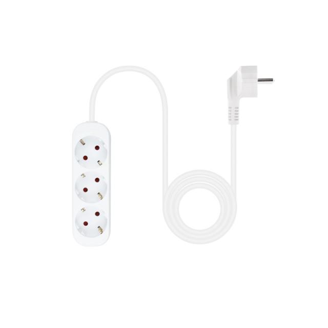 Nanocable - Regleta de Enchufes con 3 Tomas, 1.4 m, Blanco