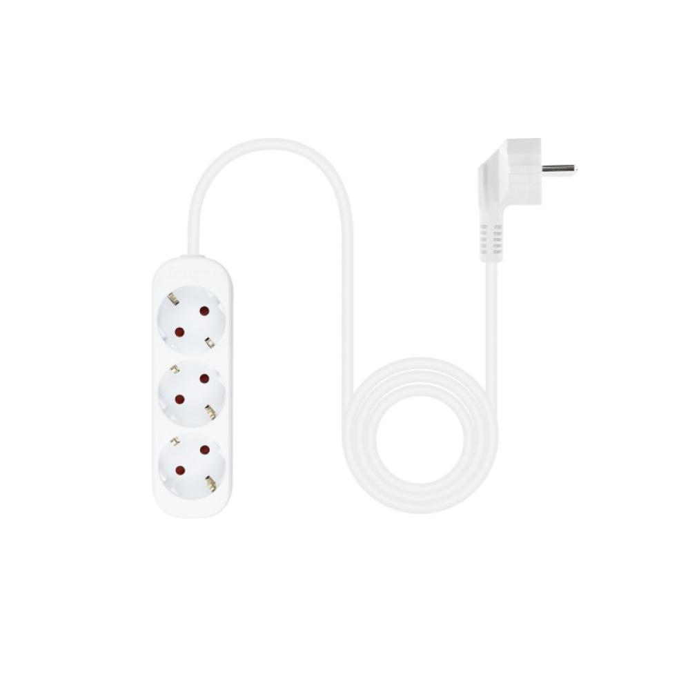 Nanocable - Regleta de Enchufes con 3 Tomas, 1.4 m, Blanco