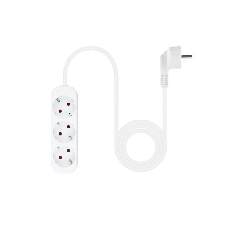 Nanocable - Regleta de Enchufes con 3 Tomas, 1.4 m, Blanco
