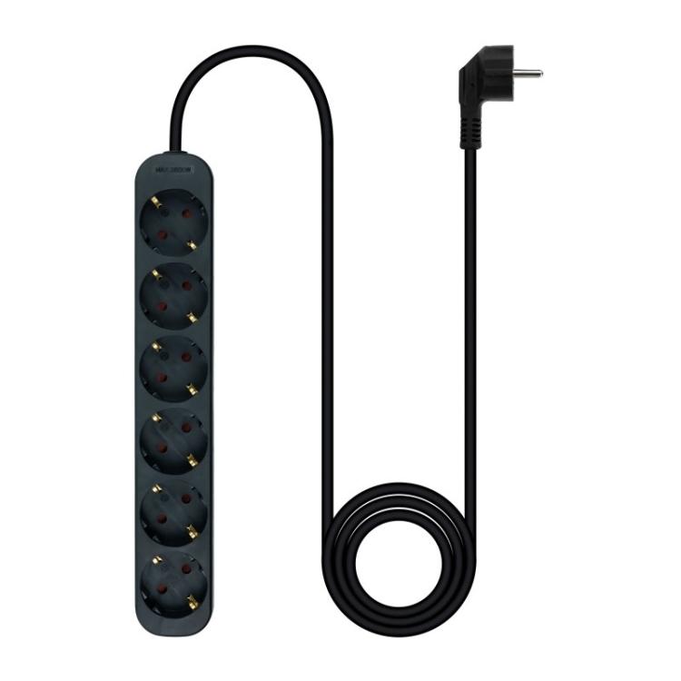 Nanocable - Regleta de Enchufes con 6 Tomas, 1.4 m, Negro