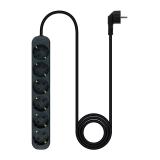 Nanocable - Regleta de Enchufes con 6 Tomas, 1.4 m, Negro