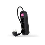 Nanocable - Regleta de Enchufes con 3 Tomas con Interruptor, 1.4 m, Negro