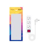 Nanocable - Regleta de Enchufes con 3 Tomas con Interruptor, 1.4 m, Blanco