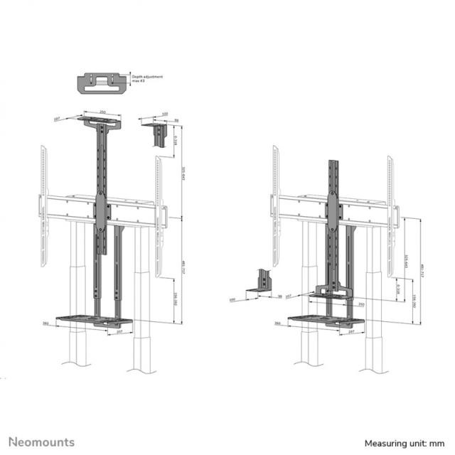Neomounts - AV1-875BL Kit multimedia y barra de video - universal