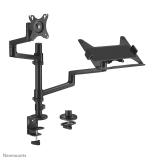 Neomounts - DS20-425BL2 Brazo de monitor con soporte para portátil 17-27" - ahorro de espacio