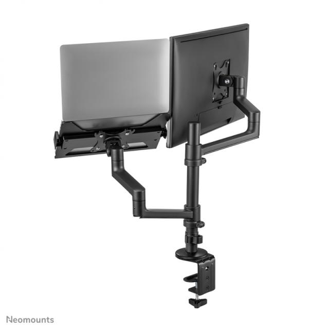 Neomounts - DS20-425BL2 Brazo de monitor con soporte para portátil 17-27" - ahorro de espacio