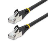 StarTech.com - Cable de 0,5m de Red Ethernet CAT6a - Negro - Low Smoke Zero Halogen (LSZH) - 10GbE - 500MHz - PoE++ de 100W - Sn
