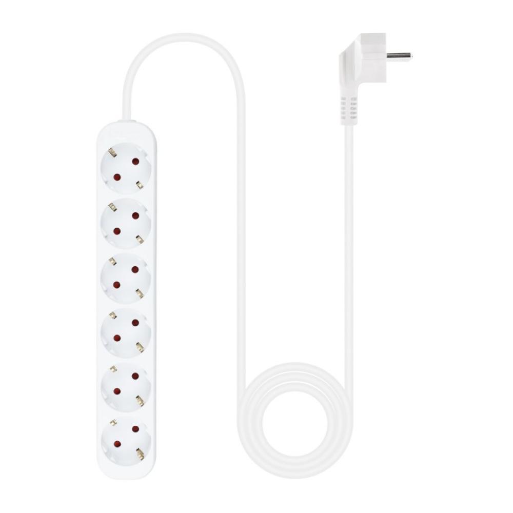 Nanocable - Regleta de Enchufes con 6 Tomas, 1.4 m, Blanco