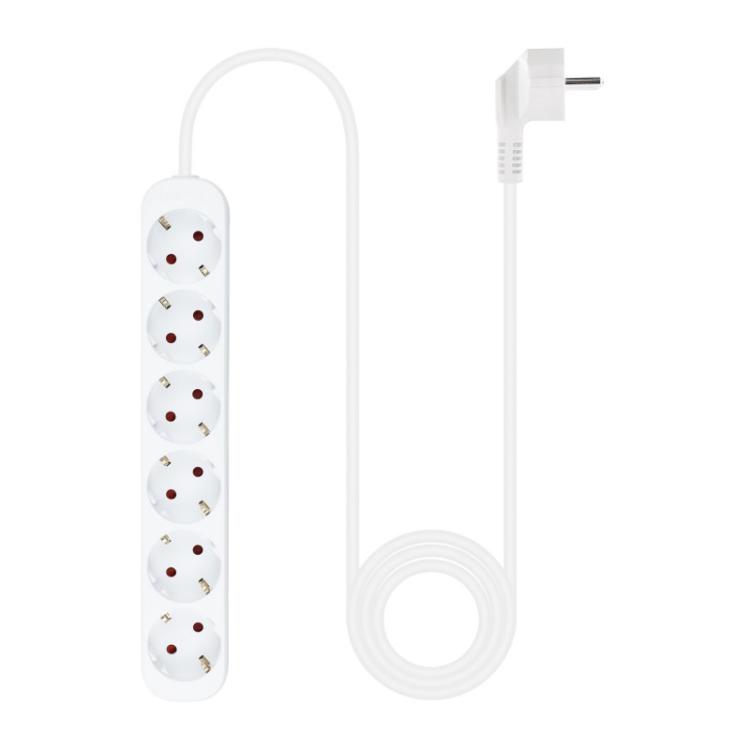 Nanocable - Regleta de Enchufes con 6 Tomas, 1.4 m, Blanco