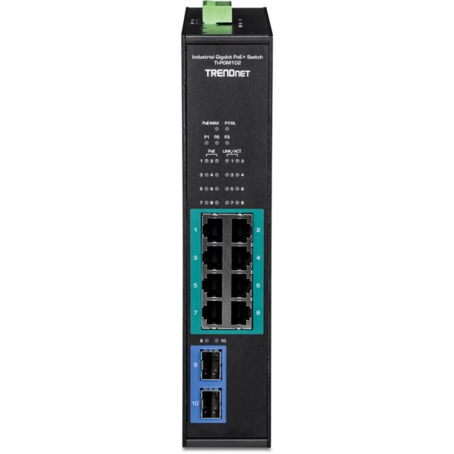 Trendnet - TI-PGM102 switch Gigabit Ethernet (10/100/1000) Energía sobre Ethernet (PoE) Negro