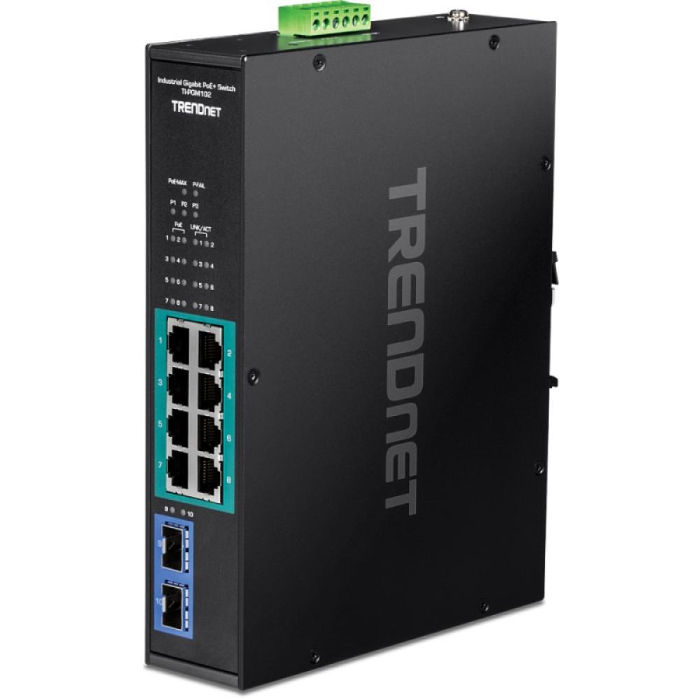 Trendnet - TI-PGM102 switch Gigabit Ethernet (10/100/1000) Energía sobre Ethernet (PoE) Negro
