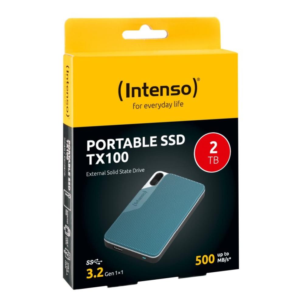 Intenso - Lesen/Schreiben bis zu 500 MB/s/2TB USB Tipo C 3.2 Gen 1 (3.1 Gen 1) Azul, Gris