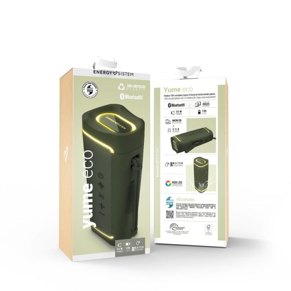 Energy Sistem - Yume ECO Altavoz portátil estéreo Verde, Amarillo 15 W