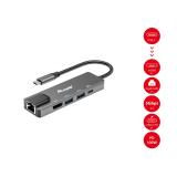 Equip - Adaptador multifunción USB-C 5 en 1, HDMI , Gigabit LAN, USB 3.2 GEN1, 100W USB PD