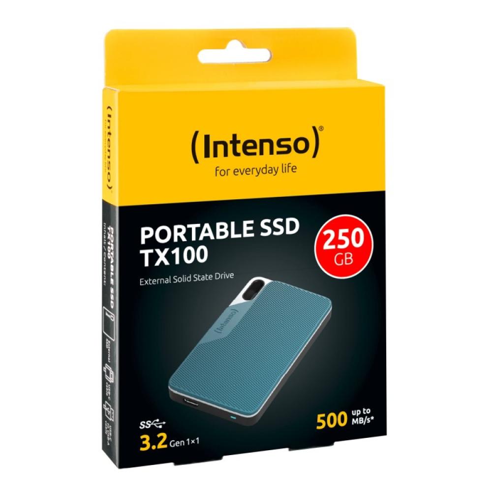 Intenso - Lesen/Schreiben bis zu 500 MB/s/250GB USB Tipo C 3.2 Gen 1 (3.1 Gen 1) Azul, Gris