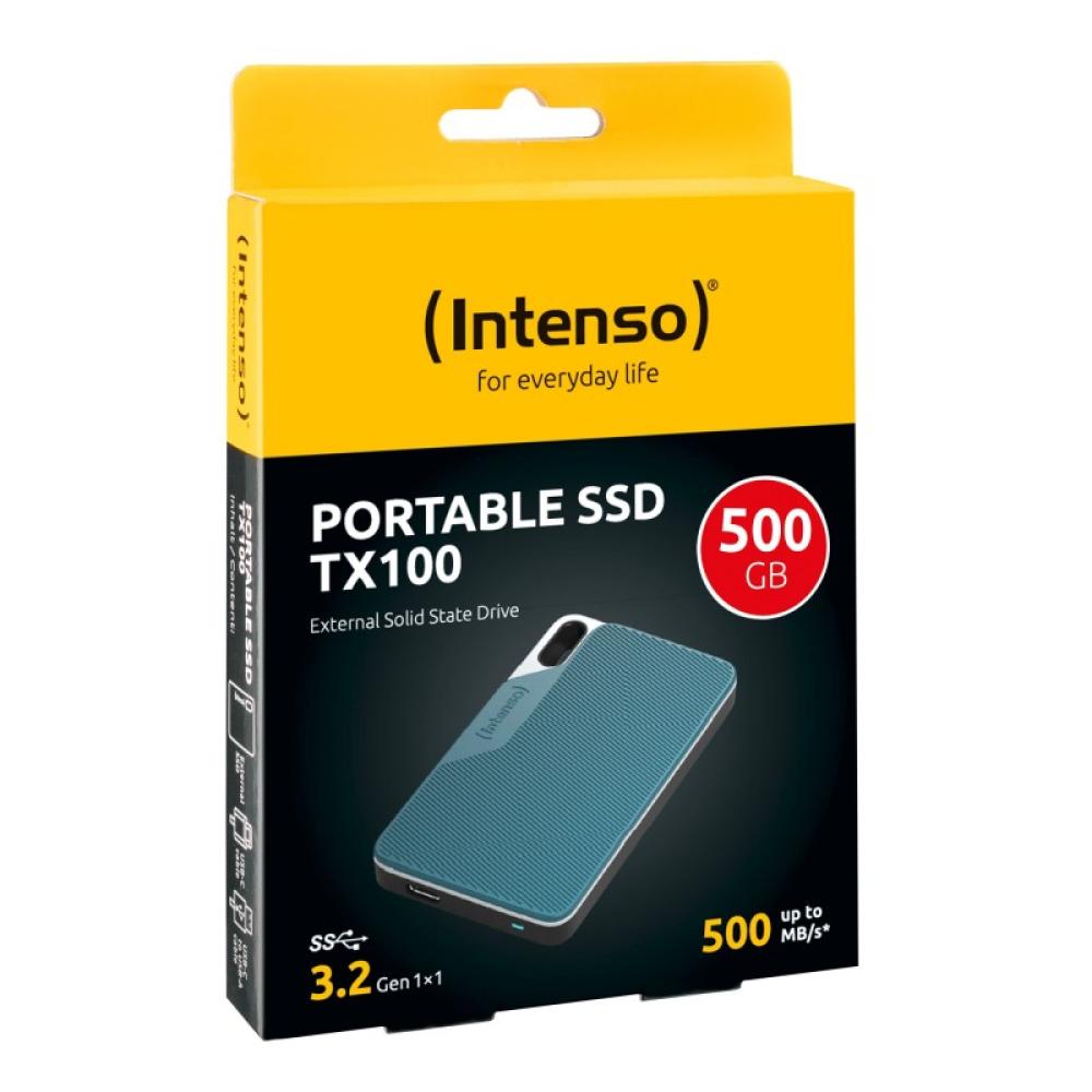 Intenso - Lesen/Schreiben bis zu 500 MB/s/500GB USB Tipo C 3.2 Gen 1 (3.1 Gen 1) Azul, Gris