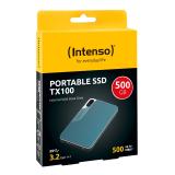 Intenso - Lesen/Schreiben bis zu 500 MB/s/500GB USB Tipo C 3.2 Gen 1 (3.1 Gen 1) Azul, Gris