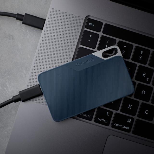 Intenso - Lesen/Schreiben bis zu 500 MB/s/500GB USB Tipo C 3.2 Gen 1 (3.1 Gen 1) Azul, Gris