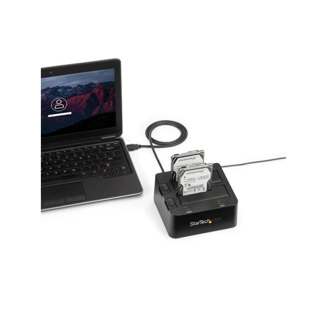 StarTech.com - Docking Station de 2 Bahías USB 3.0 a SATA - Base de Acoplamiento USB de Discos Duros SSD SATA I/II/III de 2,5/3,