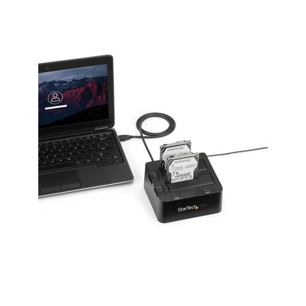 StarTech.com - Docking Station de 2 Bahías USB 3.0 a SATA - Base de Acoplamiento USB de Discos Duros SSD SATA I/II/III de 2,5/3,