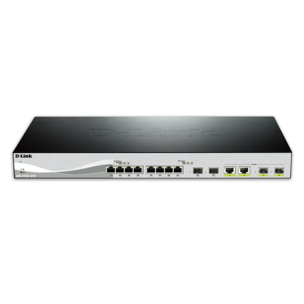D-Link - DXS-1210-12TC/E switch Gestionado L2 10G Ethernet (100/1000/10000) 1U Negro, Plata