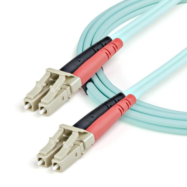 StarTech.com - Cable de 1m de Fibra Óptica Multimodo OM3 LC a LC UPC - Full Duplex 50/125µm - para Redes de 100G - LOMMF/VCSEL -