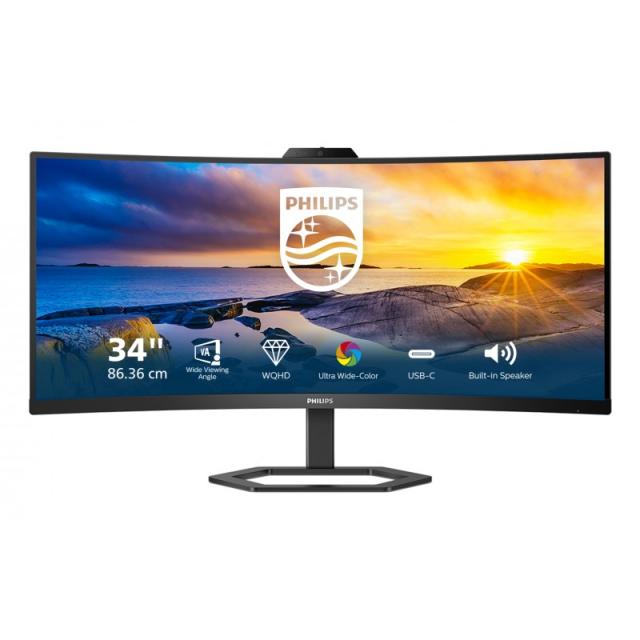 Philips - 5000 series 34E1C5600HE/00 pantalla para PC 86,4 cm (34") 3440 x 1440 Pixeles 4K Ultra HD LED Negro