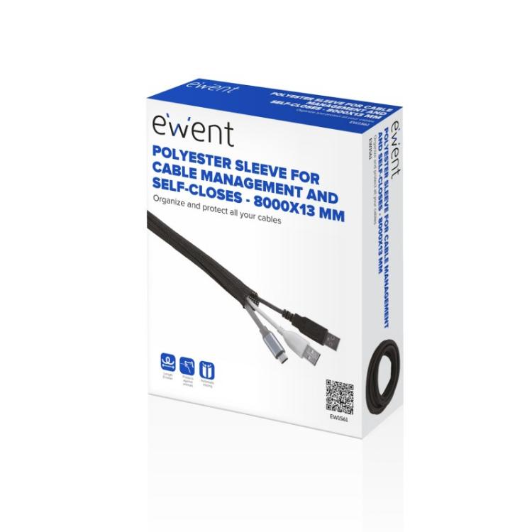 Ewent - EW1561 organizador de cables Universal Pasacables Negro 1 pieza(s)