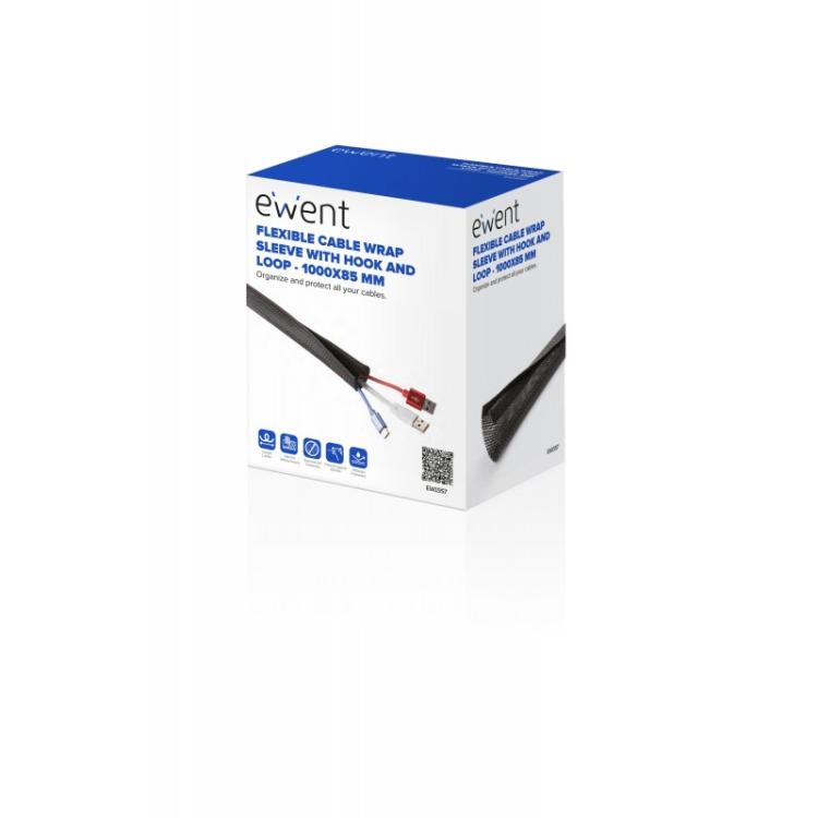 Ewent - EW1557 organizador de cables Universal Pasacables Negro 1 pieza(s)