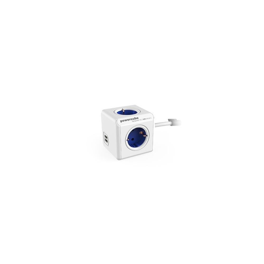 Power Cube - 1402BL/DEEUPC base múltiple Interior 1,5 m 4 salidas AC Azul