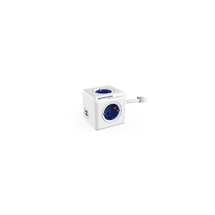 Power Cube - 1402BL/DEEUPC base múltiple Interior 1,5 m 4 salidas AC Azul