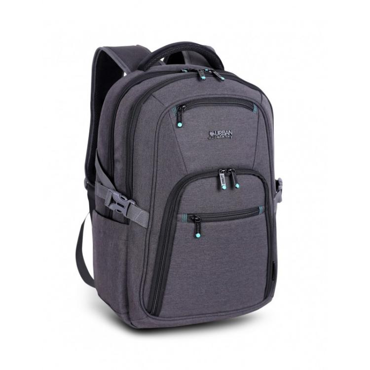 Urban Factory - HTE15UF mochila Mochila de viaje Negro, Gris Poliéster, Tereftalato de polietileno (PET)