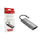 Equip - Adaptador multifunción USB-C 9 en 1, HDMI 4K/60Hz, Gigabit LAN, USB 3.2 GEN1, SD/TF, 100W USB PD