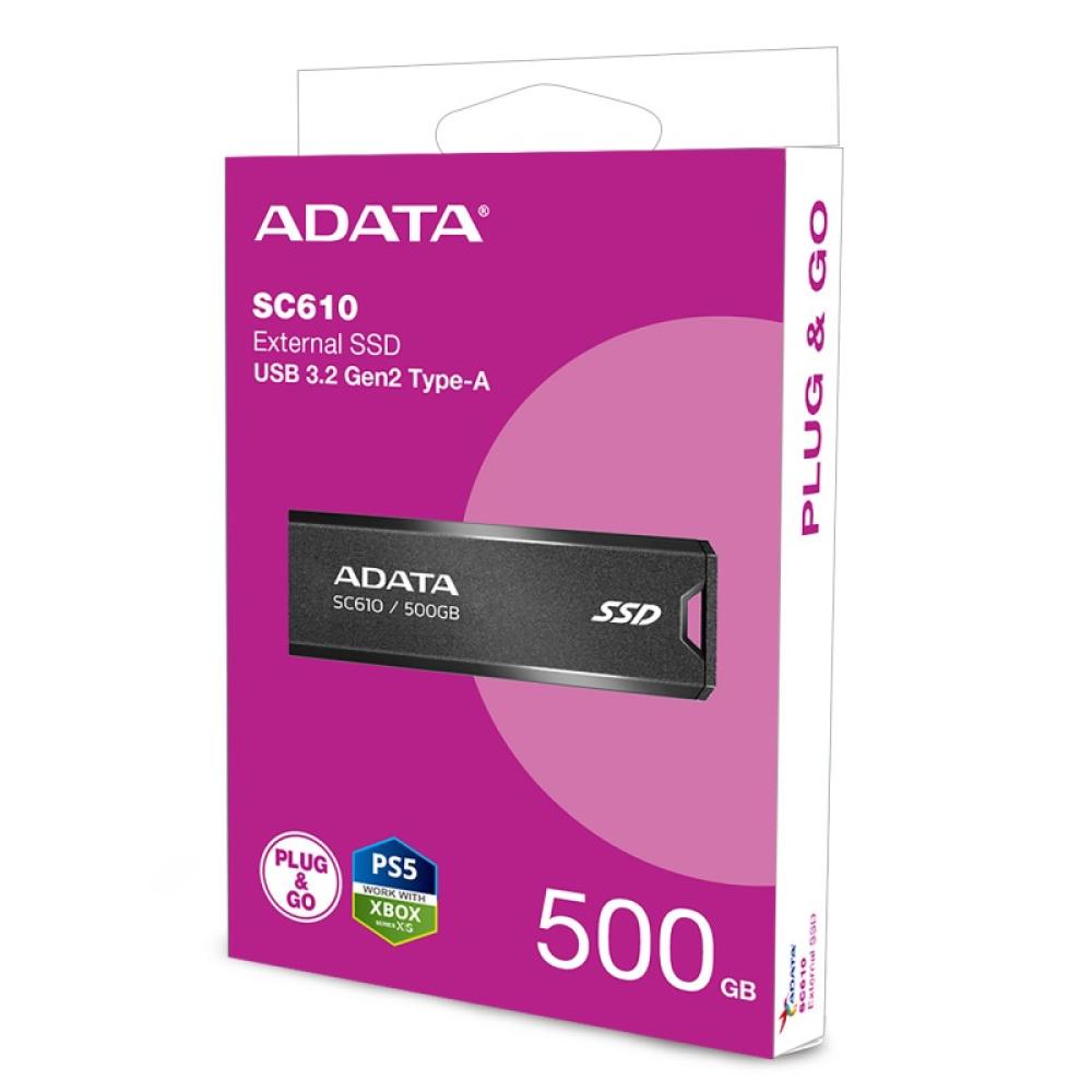 ADATA - SC610 500 GB USB tipo A 3.2 Gen 2 (3.1 Gen 2) Negro