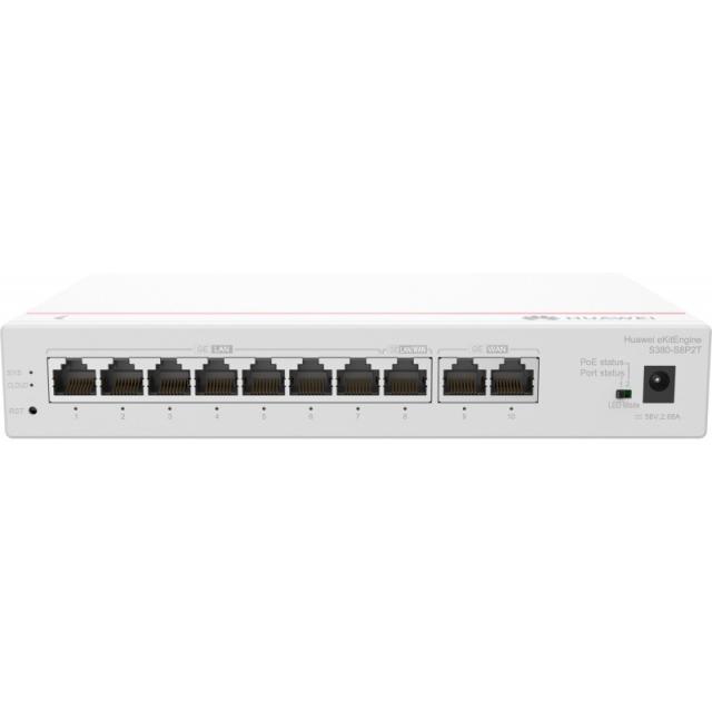 HUAWEI eKit - S380 Series S380-S8P2T Gestionado Gigabit Ethernet (10/100/1000) Energía sobre Ethernet (PoE) 1U Gris