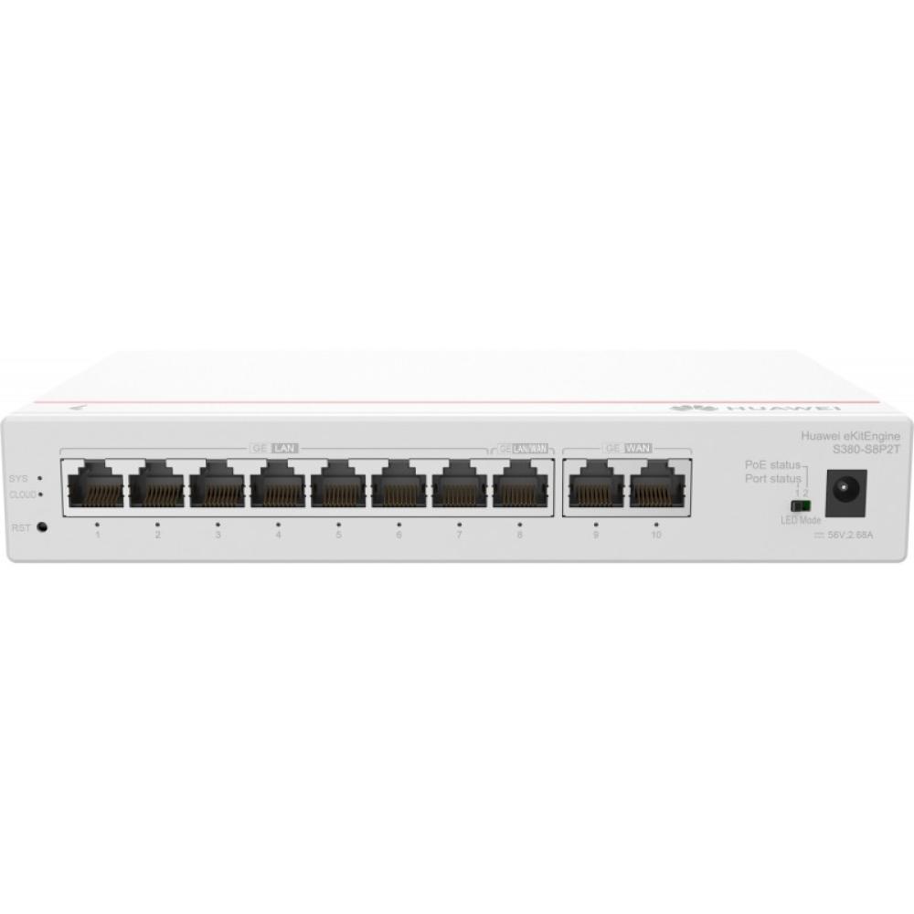 HUAWEI eKit - S380 Series S380-S8P2T Gestionado Gigabit Ethernet (10/100/1000) Energía sobre Ethernet (PoE) 1U Gris