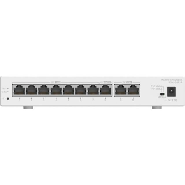 HUAWEI eKit - S380 Series S380-S8P2T Gestionado Gigabit Ethernet (10/100/1000) Energía sobre Ethernet (PoE) 1U Gris